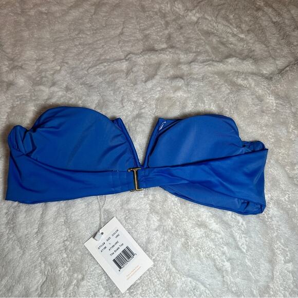 Andie Swim Size L Bikini Top Blue The Scala Cruise Resortwear Pool Bandeau Beach - Picture 5 of 7
